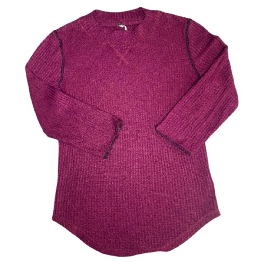 Free People Plum Quarter Sleeve Sweater